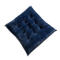 40x40cm Crystal Velvet Sqaure 시트 넥타이 넥타이가있는 넥타이 쿠션 단색 두껍게 식당 의자 패드 타타미 매트 바닥 앉아 홈 오피스 장식을위한 베개, 해군