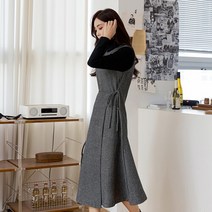 런지 헤링본 랩 원피스