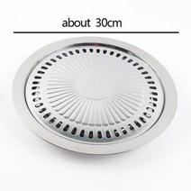 구리석쇠 삼겹살 돌판 불고기 전골판 소불고기판 giemza 30cm korean bbq 그릴 홈 외부 무연 바베큐 그릴 트레이 팬 야외 바베큐 오븐 플레이트 로스팅 쿠커 고기, 어두운 회색