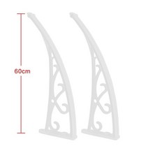 60/80/100cm 야외 발코니 천막 지지 브래킷 문 창문 처마 홀더 플라스틱 화이트 그레이 블랙 색상, 10 2pcs 60cm white