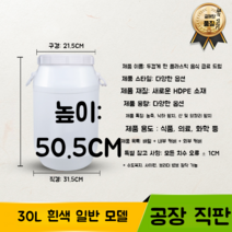 페인트통 페인트 용기 물통 미술 뚜껑 플라스틱통 꿀통 발효통 낚시통 물감통, 30L 화이트