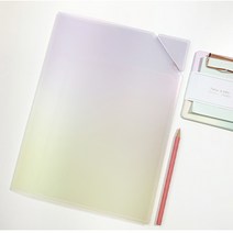 A4 서류 보관 클리어 파일 투포켓파일 밴드형, 레인보우