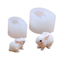 실리콘 몰드 레진 모루도 형 캔들 몰드 귀여운 토끼 모양 핸드메이드 빼기형 다기능 수지 점토 DIY 수제 비누 캔들 인테리어 장식품 선물 S+L