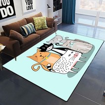 필라테스매트 홈트매트 요가매트 Cute cat carpet Yoga living room children's crawling mat doormat, 20 20_10 120cm by 160cm