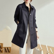 여성 봄가을 얇은 트렌치코트 데일리 미디 코트 빅사이즈SFW