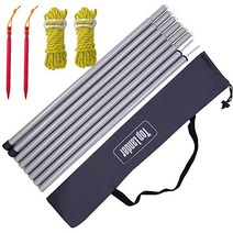 Top Lander 조절 가능한 텐트 방수포 폴 199.9cm78인치 접이식 4섹션 멀티 사이즈 스틸 캠핑 액세서리 헤드룸 캐노피 현관 차양 햇빛 가리개 돛 지지