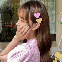 러블리 파스텔 하트 헤어 집게 머리핀 헤어악세사리