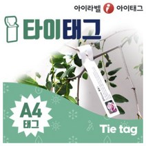 [아이라벨_아이태그] 흰색 방수 타이태그 A4 식물 원예 이름표라벨 묘목품질표시 비점착라벨지 (레이져전용), 100장