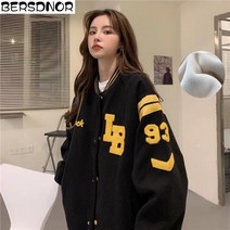 YAPOGI 여성 추동 야구 점퍼 자수 루즈핏 남녀 커플