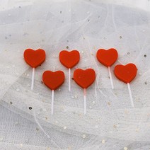 하트 파티초 /생일파티 케이크픽 케익꾸미기 홈파티 기념일 프로포즈 생일초 불꽃초 특이한 스마일초 귀여운초 예쁜초 장식, 레드