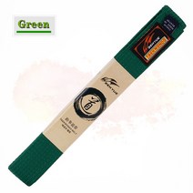 태권도 발차기미트 태권도복 2.5m 2.8m110inch 전문 품질 벨트 9 색 가라데 유도 더블 랩 레드 블루 그린 옐로우 무술, 160cm, 04 green