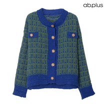 에이비플러스 ab.plus 패턴 디테일 포인트 배색 가디건 (LSW3MY60A)