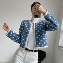 덤블 뽀글이 도트 라운드 가디건