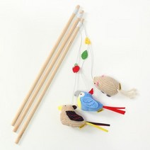 고양이 원목 낚싯대 1P, *디자인선택불가_1개램덤발송*