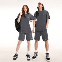 그랜피니 프리미엄 남녀공용 자수 반팔티 트레이닝복 바지 SET