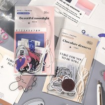 인스타 감성 키치 레터링 다꾸 조각 스티커 페이퍼 6종, 4.문라이트 (ST-2381)