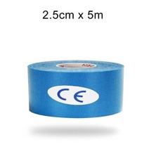 WorthWhile Kinesiology Tape 운동 회복 탄성 테이프 Kneepad 근육 통증 릴리프 무릎 패드 체육관 피트니스 붕대 지원, 22 2.5X500 Light Blue