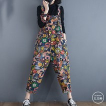 도오빠 여성 데님 멜빵바지 9부 청바지 배기 팬츠 빅사이즈 점프수트 원피스 여자멜빵바지