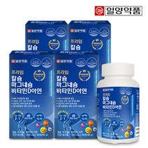 일양약품 프라임 칼슘 마그네슘 비타민D 아연 180정 4병 12개월분, 4개