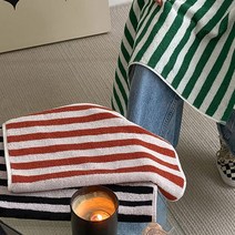스트라이프 줄무늬 디자인 먼지없는 순면 페이스 타올 수건, 블랙, 색상:블랙