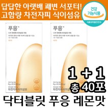 1+1 닥터블리 푸응 20 포 레몬 맛 차전자피 식물성 식이섬유 배변 활동 쾌변 장 기능 콜레스테롤 도움 스틱 건강 기능 식품 정품 분말 영양제 다이어트 선물 차전차피 푸웅 여성