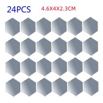 붙이는 거울 알리버트 9/16/24PCS 거울 벽 스티커 사각 유리 도와 자동 접착 아크릴 DIY 3D 전사 술, 05 4.6x4x2.3CM 24pc