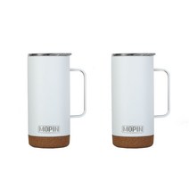 모핀 딤플 스탠 머그 텀블러 2개 셋트 보냉보온 473ml, 화이트+화이트