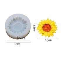 실리콘 토끼 몰드 곰돌이 도넛 원형 틀 3D 데이지 카모마일 꽃 실리콘 금형 자동차 아로마 테라피 에폭시, 04 Sun Flower 2
