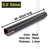 PVC 배관자재 강관파이프 게이트밸브 수도배관자재 2pcs 50cm O.D 20 50mm 검은 파이프 수족관 물고기 탱크 물 튜브 홈 정원 관수 액세서리 심기 DIY 프레임 하드, [05] O.D 50mm, [01] 2pcs Black Pipe, [01] 50cm