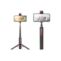 BiLe 갤럭시노트10 플러스 휴대용 블루투스 셀카봉 삼각대 무선리모콘, BiLeOM165 블랙