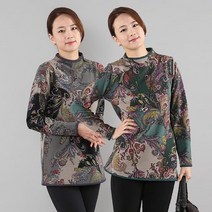모슬린 엄마옷 페이즐리 반목 티셔츠 ETP811006 마담 미시옷 중년여성의류 빅사이즈 50대 60대여성옷