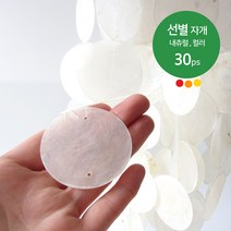 선별 자개 5cm 30개 팩 내츄럴 컬러 발리소품 자개 모빌 DIY 만들기 카피즈 썬캐쳐 만들기 재료 크리스탈 홀로그램 자연물모빌 체험학습 부자재 아이방꾸미기 화이트인테리어 행운, 원형-30개(5cm), 27.스노우(30개)