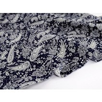 캔버스원단 옥스포드원단 패브릭원단 100% 면 페이즐리 원단 포플린 패치워크 바느질 DIY 반다나 마당으, 02 Dark blue