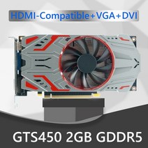 컴퓨터 케이블 그래픽 카드 GTS450 1GB 2GB GDDR5 1GB 2GB GDDR5 128bit PCIexpress20 VGA DVI 비디오 카드 HDMI냉각 팬과 호환 가능, 02 2GB