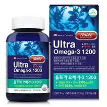 노블 울트라오메가3 EPA DHA 연어유 식물성오메가3 마그네슘 밀크씨슬 비타민 혈관건강, 1병, 117.18g