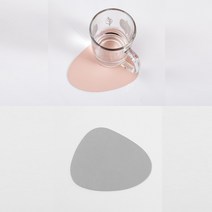 요비월드 양면 가죽 컵받침 4P 핑크 실버 유리컵받침 예쁜컵받침 커피컵받침