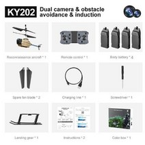 2023 KY202 U 4K 제어 헬리콥터 2.4G RC 전문 광각 카메라 6 축 자이로 와이파이 센티넬 스파이 보이, 10 Yellow Double 4B