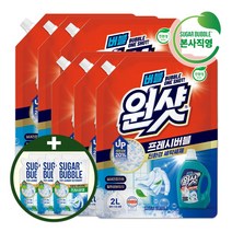 슈가버블 원샷세탁세제 친환경 프레시버블 실내건조 (+본품리필300mLx3개 추가증정), 6개, 2L