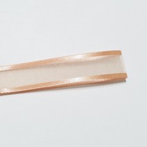 선물포장리본 꽃포장리본 양면 오간디 리본 (폭 6mm 길이90m)(폭 10mm/15mm/25mm/35mm 길이 45mm), 25mm, 7(살구)