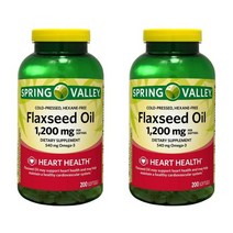 스프링밸리 아마씨 오일 1 200mg 200소프트젤 2팩 Spring Valley Flaxseed Oil