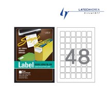 레이테크 다용도 분류표기용 라벨지 48칸 분류라벨 A4 100매 LTP-2125, LTP-2125 (48칸)