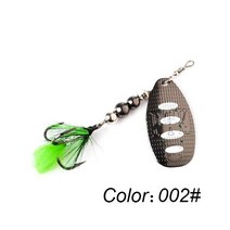 FTK-낚시 루어 스피너 미끼 8g 13g 19g 스푼 금속 베이스 하드 베이트 깃털 트레블 후크 Wobblers 파이크 태클 1 개, 002, 19.0g, 002