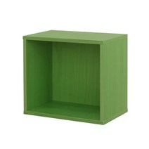 에이치엔하나 공간박스 1단 책장 칼라박스 미니책장 수납형서랍, 공간1단(연두)