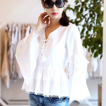 마젤 수입 마리안느 보헤미안 무드 코튼탑 MAZEL