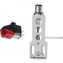 Audio-Technica LP120-USB LP240-USB 및 LP1240-USB 직접 드라이브 턴테이블용 AT-XP5 1/2 마운트 타원형 DJ 턴테이블 카트리지 AT-HS1, AT-XP5 Cartridge + Headshell