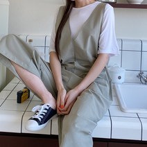 핏앤제이ㅡ 지다티 린넨 브이넥 점프수트