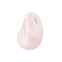 엑토 커브드 충전식 저소음 블루투스 & 무선 버티컬 마우스 BTM-12, 핑크