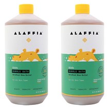 알라피아 에브리데이 시어 어린이 버블 배스 유칼립투스 민트 향, 950ml, 2개