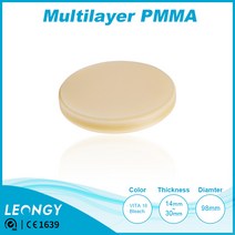 CAD/CAM Multilayar PMMA dental 98OP치과재료 치아보철 임시심미보철 Bar attachment 틀니소재 기능성 치과 전용 임시 크라운 렌차오미학적, 98OP, D2, 14mm