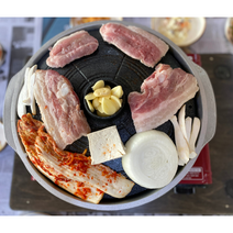 기름 빠지는 가마솥 무쇠솥 캠핑용 솥 뚜껑 삼겹살 고기 주물팬 구이용 돌판 불판 30cm